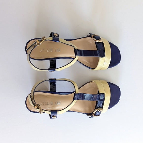 Studio L&T Patent Strappy Block Heel Sandals - Picture 5 of 11